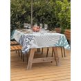 thumbnail image 3 of Outdoor Tablecloth with Umbrella Hole for Patio/Picnic/Party/Camping, Turquoise Coastal Waterproof Table Cloth Rectangle Table Cover Washable, Grey Navy Blue Coral Starfish Nautical (60"x 84"), 3 of 9