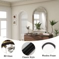 thumbnail image 3 of Anyrose 40.2"x30" Arch Wooden Framed Vanity Bathroom Mirror, White, 3 of 5