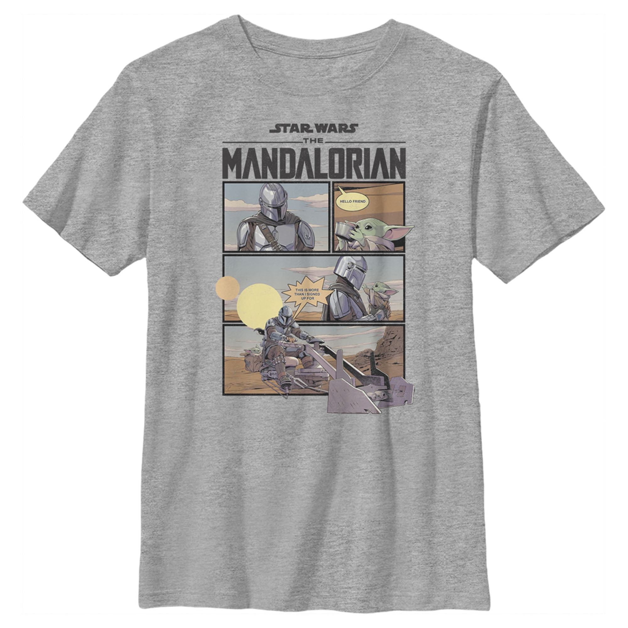 Boy s Star Wars: The Mandalorian Rescue The Child Graphic Tee Athletic Heather Large