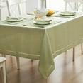 thumbnail image 5 of Newbridge Provence Lattice Cutwork Solid Color Textured Fabric Tablecloth, 60 x 84 Inch Rectangle, Sage Green, 5 of 9