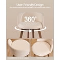 thumbnail image 6 of Joyyskill 26" Swivel Bar Stools Set of 4, Farmhouse Upholstered Bar Chairs with Curved Back and Wood Legs, Chenille Fabric Counter Height Island Chairs, Brown/Beige, 6 of 7