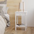 thumbnail image 4 of HOMCOM Table de Nuit Moderne, Table d'Appoint avec Tiroir et Tablette de Rangement, Table de Bout pour Salon, 15.4 Pouces x 15.4 Pouces x 24 Pouces, Blanc, 4 of 10