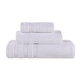 thumbnail image 3 of Superior Zero Twist Cotton Ribbed Geometric 3-Piece Towel Set, Ultra Soft Quick Dry, White, 3 of 12