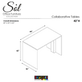 thumbnail image 4 of Standing Height  Collaborative Table | 2 Person Face-To-Face Desk | 3x5 All Laminate Teaming Table | White Cypress, 4 of 8