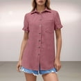 thumbnail image 2 of Button Up Shirt With Collar For Spring/Summer Women's Casual Work Shirt, 2 of 2