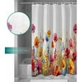 thumbnail image 4 of Spring Flowers Shower Curtain for Bathroom, Colorful Wildflower Floral Plant Shower Curtain Set, 3D Oil Printing Style Flowered Waterproof Polyester Bath Decor 36x72IN with 12 Hooks, 4 of 6