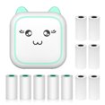 thumbnail image 1 of TFixol C25 Mini Thermal Printer - 2 Inch Portable Device for Notes, Images, Web, Text, Memos, Lists | 200dpi, BT/USB, 800mAh Battery | Includes 6 Thermal & 5 Self-Adhesive Paper Rolls, Green, 1 of 6