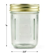 Mainstays 8 oz Mason Jars, Regular Mouth Half Pint Canning Jars with Lids and Rings, 12-Pack Small Glass Jars for Home Canning and Preserving