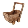 thumbnail image 2 of Jardinière Tonneau à Roue en Bois, Pot de Fleurs Chariot en Bois Pot de Fleurs Chariot en Bois Jardinière Tonneau pour Succulentes Axée sur la Performance, 2 of 8
