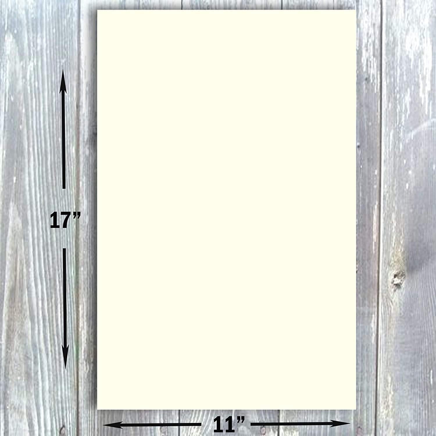 Hamilco Cream Cardstock 11x17 Paper Heavy Weight 100 lb Cover Card Stock - 50 Pack