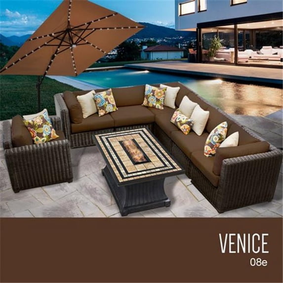 TKC Venice 8 Piece Outdoor Wicker Patio Furniture Set
