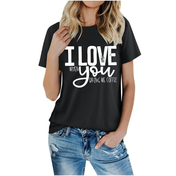 Kayannuo Love Heart Printed Womens T Shirts Clearance Valentine's Day Womens  Graphic Tees Women Print T- Fashion Comfortable Female Blouses Tops 