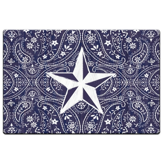 CounterArt "Blue Bandana Design" Comfort Kitchen Floor Mat