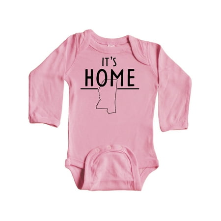 

Inktastic It s Home- State of Mississippi Outline Gift Baby Boy or Baby Girl Long Sleeve Bodysuit