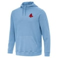 thumbnail image 2 of Men's Antigua  Heather Powder Blue Boston Red Sox Cloud Pullover Hoodie, 2 of 3