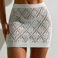 thumbnail image 2 of Tqyyweavej Women's Crochet Bathing Suit Coverups Skirts Hollow Out Sheer Beach Cover Up Solid Color Knit Cover Ups for Swimwear Women, 2 of 7