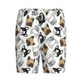thumbnail image 4 of Naloa French Bulldog3 Men's Short Pajama Pants, Lounge Comfort Shorts with Elasticized Waistband and Side Pockets - Medium, 4 of 9