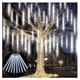 thumbnail image 1 of Serie de Luces LED Efecto Lluvia de Meteoritos 7.5 Metros - 8 Tubos de 53cm - Conectable - Uso Rudo Exterior - Blanco, 1 of 5