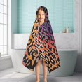 thumbnail image 6 of Purple and Orange Of Leopard Print Hooded Bath Towel，50"x30" for Ages 3 To 12 Kids, Quick Dry Lightweight Soft Microfiber Hood Beach Towel Cover Up for Kids, 6 of 7