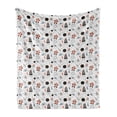thumbnail image 1 of Cartoon Soft Flannel Fleece Throw Blanket, Hand Drawn Outer Space UFO and Spaceship Exploring Stars and Beyond, Cozy Plush for Indoor and Outdoor Use, 60" x 80", Pale Blue Black, by Ambesonne, 1 of 6
