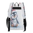 thumbnail image 3 of PVC Transparent Backpacks Clear Backpack for Travel and Outings Penguin Holding Candy Cane, 3 of 7
