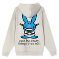 thumbnail image 2 of It's Happy Bunny Be Happy Don't Listen Long Sleeve Sand Adult Hooded Sweatshirt-XL, 2 of 7