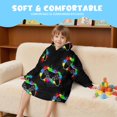 thumbnail image 5 of Game Controller Black Pattern Lamb Fleece Blanket Hoodies for Teens ,Teens Oversize Sherpa Wearable Hooded Blanket Sweatshirt with Super Pockets, 5 of 6