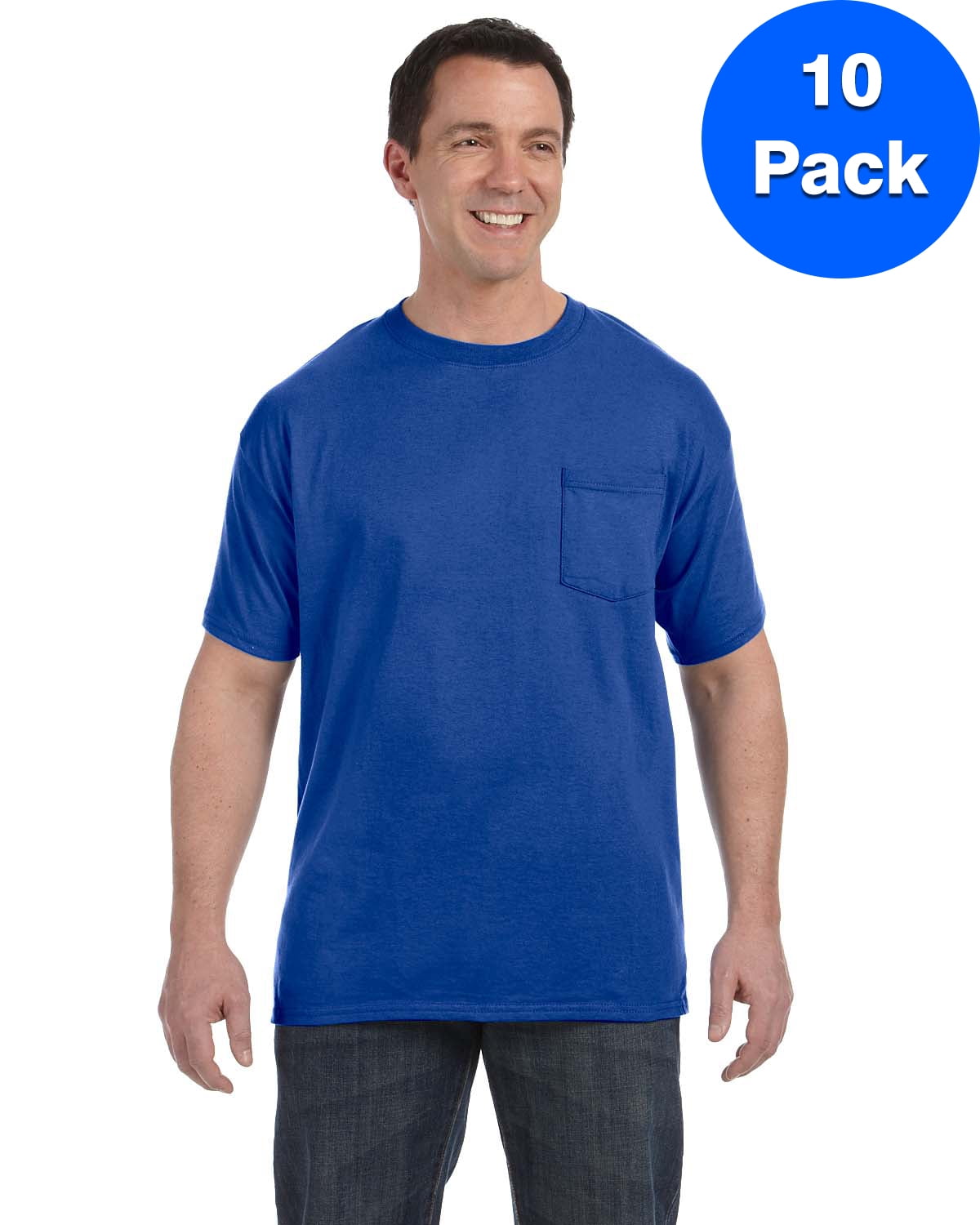 Hanes - Mens 6.1 oz. Tagless ComfortSoft Pocket T-Shirt H5590 (5 PACK ...