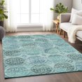 thumbnail image 4 of Dalyn Rugs Premium Machine Washable Mayfield AMF738 Teal 3' x 5' Rug, 4 of 7