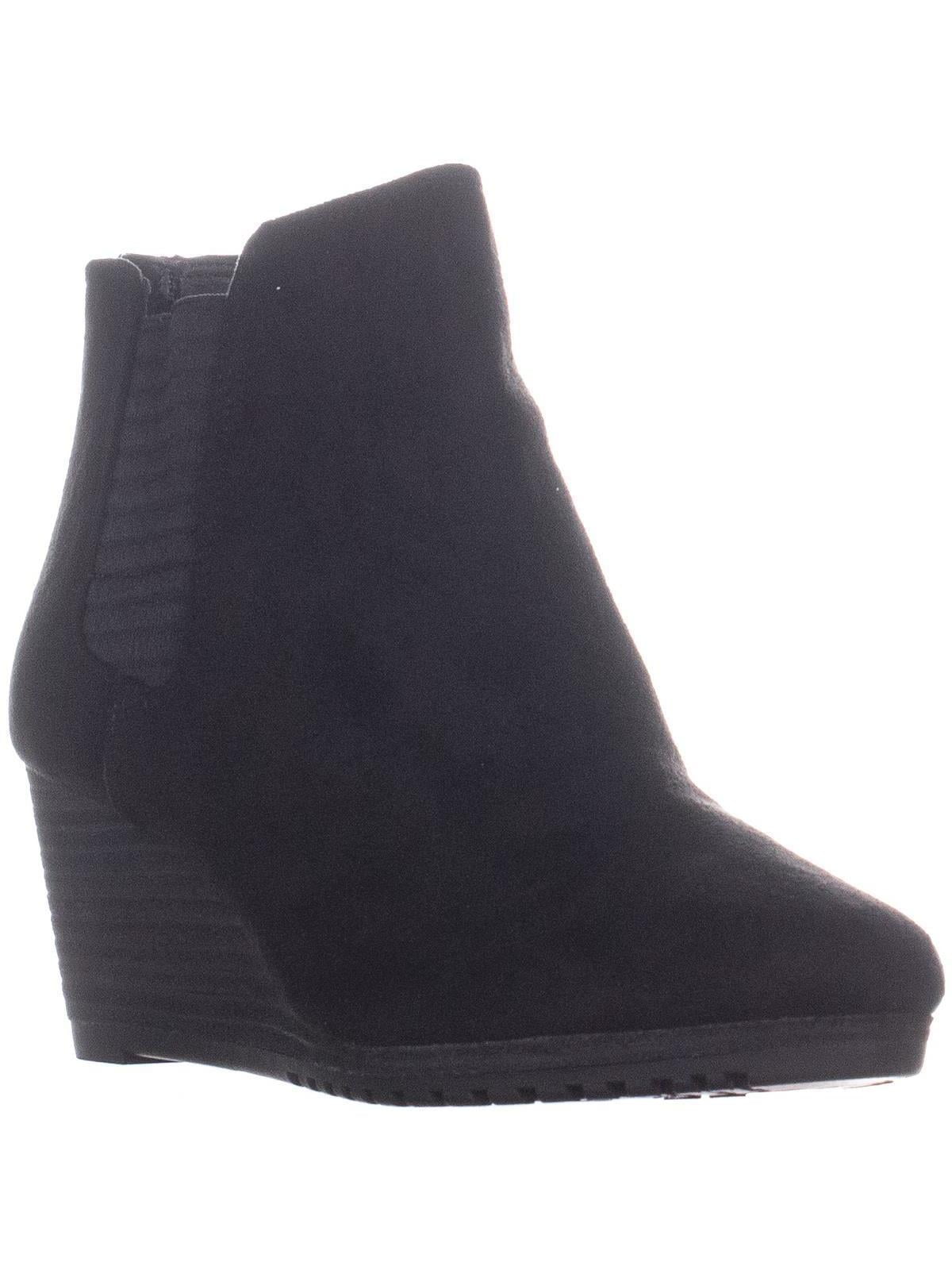 womens black wedge ankle boots