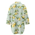 thumbnail image 5 of Xoenoiee Lemon Flower Print Women's Long Sleeve Shirt Button Down Tunic Dresses Beach Cover-ups Curved Hem Oversized Blouse Tops with Pockets, L, 5 of 7