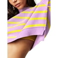 thumbnail image 4 of xiaxaixu Chandail en Tricot Uni/à Rayures pour Femmes Col Rond Manches Longues Pulls Amples Printemps Automne Décontractés Mode Urbaine, 4 of 5