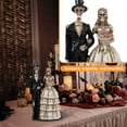 thumbnail image 6 of Halloween Skeleton Decorations, Gothic Wedding Cake Topper, Bride and Groom Resin Figure, Indoor Halloween Decor, Unique Black and White Decor for Home Party, Day of The Dead, 6 of 7