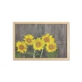 thumbnail image 1 of Sunflower Wall Art with Frame, Helianthus Sunflowers Against Weathered Aged Fence Summer Garden Photo, Printed Fabric Poster for Bathroom Living Room, 35" x 23", Brown Yellow Green, by Ambesonne, 1 of 2