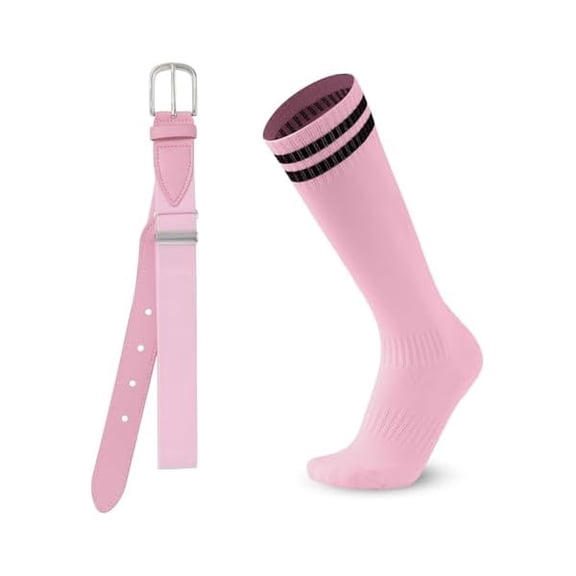Eryueer Youth Baseball Socks and Belt - Kids Softball Belts and Socks Combo for Youth Boys Girls