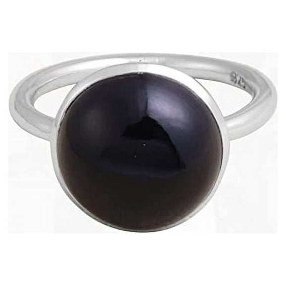 Black Onyx Ring-Sterling Silver Black Onyx Ring- Black Onyx Sterling Silver Handmade Ring-Solitaire Ring for Women