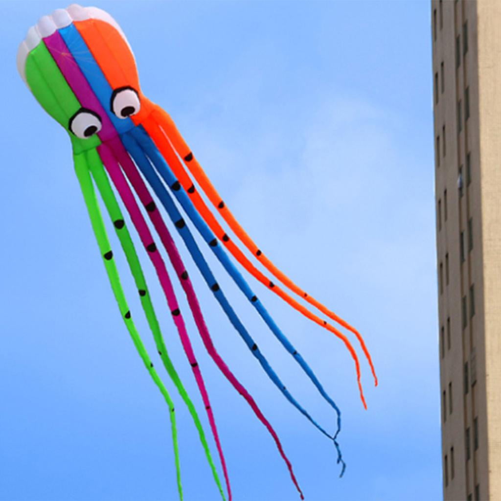 harayaa 8M Nylon Octopu Kite with Handle & String, Garden Activities Tool Huge Parafoil Colorful