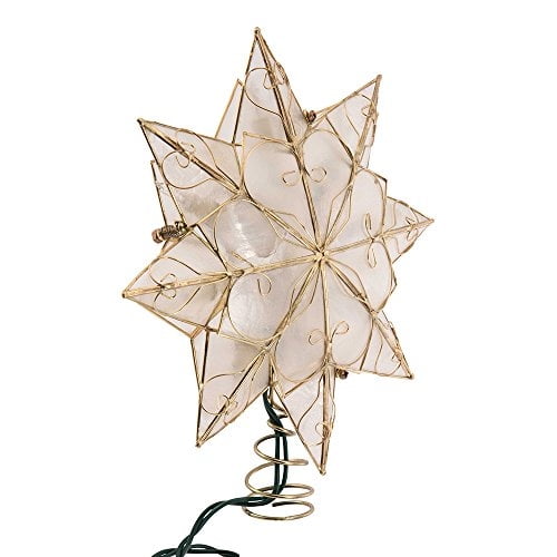 Adorno para árbol de Navidad estrella Capiz 8 puntas Kurt S. Adler dorado