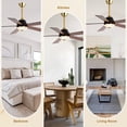 thumbnail image 6 of Bella Depot 52" Modern Black Ceiling Fan 6-Speed Reversible with Light and Remote Control, 6 of 14
