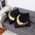 thumbnail image 2 of PiccoCasa 18 inch Gold Bronzing Throw Pillow Cover Square Cushion Cover, Crescent Print 2, 2 of 7
