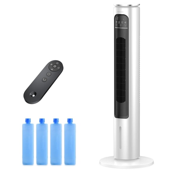 Unidades de aire acondicionado portátiles sin ventanas con control remoto, humidificador evaporativo, ventilador de enfriamiento de torre de aire, pequeño enfriador de pantano oscilante para interiore