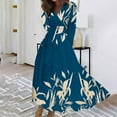 thumbnail image 2 of gakvbuo Plus Size Maxi Dress For Women Long Sleeve V Neck Casual Boho Floral Print Ruffle Flowy Dress Fall Dresses For Women 2023, 2 of 5