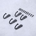 thumbnail image 3 of Paquete de 5 ganchos negros para colgar en la pared con 10 tornillos, gancho para bata de una sola punta, ganchos de pared de metal pesado con 2 agujeros para colgar toallas, 3 of 5