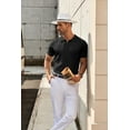 thumbnail image 3 of COOFANDY Mens Button Down Shirt Short Sleeve Polo Shirts Casual Vintage Beach Shirt Summer Shirts, 3 of 9