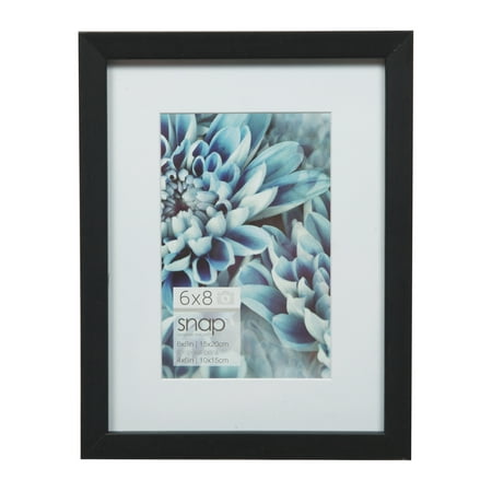 Matted 4x6 Black And White - Snap 6x8 Black Wood Wall Frame Matted To 4x6