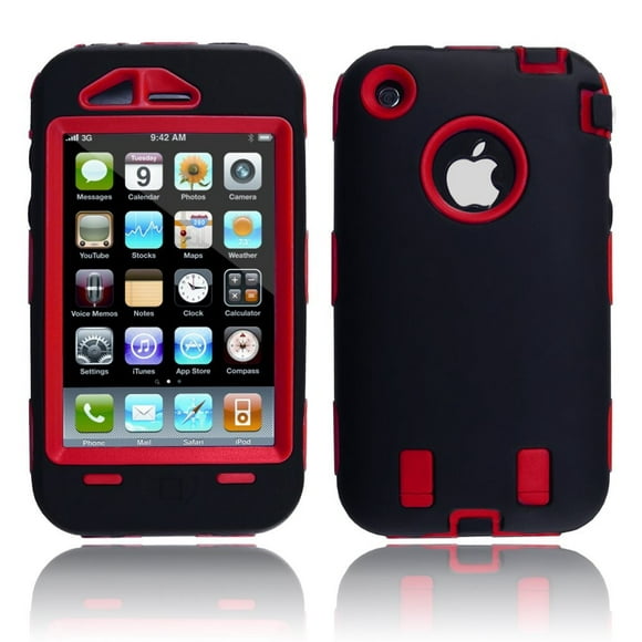 Body Armor for iPhone 3G / 3GS - Black & Red