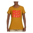 thumbnail image 2 of Wild Bobby Pray On It Pray Over It Pray Through It Inspirational/Christian Women Graphic Tee, Gold, Large, 2 of 6