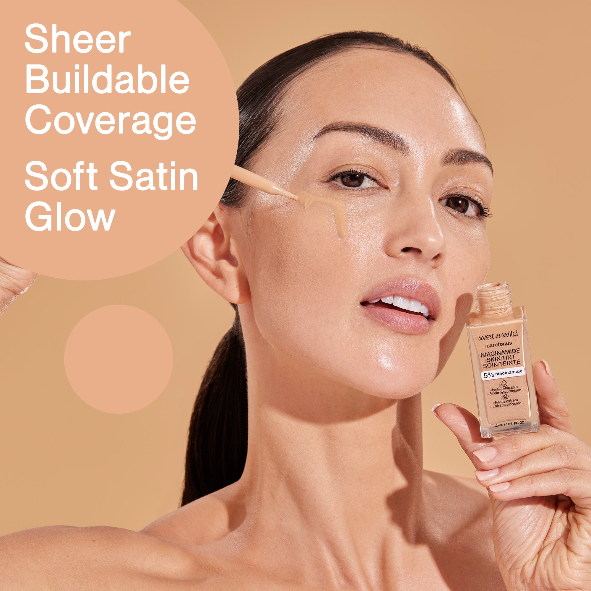 Wet n Wild Bare Focus Skin Tint, 5% Niacinamide Enriched - Amber Beige