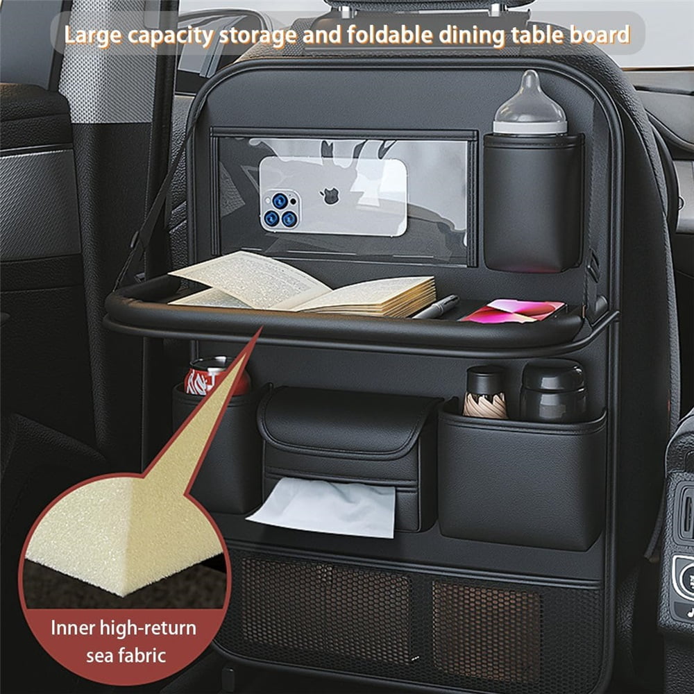 Sugagale Car Back Seat Tray Organizer, Foldable Table Tray Seat Back Protectors Kick Mats Travel Accessories, Backseat Storage Protector Kids Travel Accessories