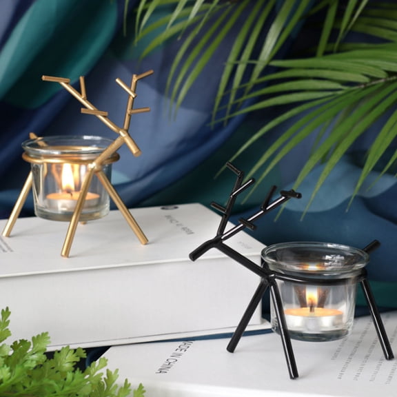 Deer Candle Holder, Cute Reindeer Tealight Candle Holders Metal Christmas Candlestick Xmas Table Decorations for Home, Table, Fireplace, Window, Restaurant